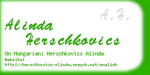 alinda herschkovics business card